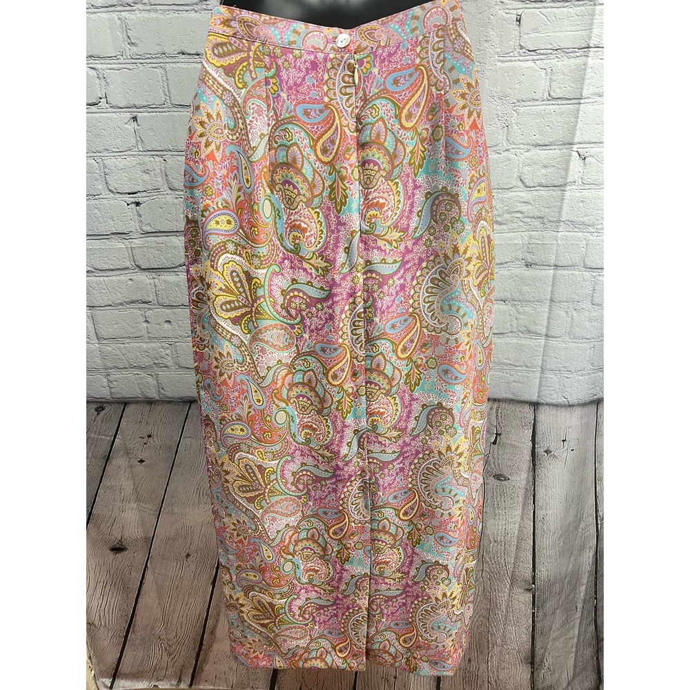 Harolds Womens Multicolor Floral Paisley Maxi Skirt Size 2 100% Polyester